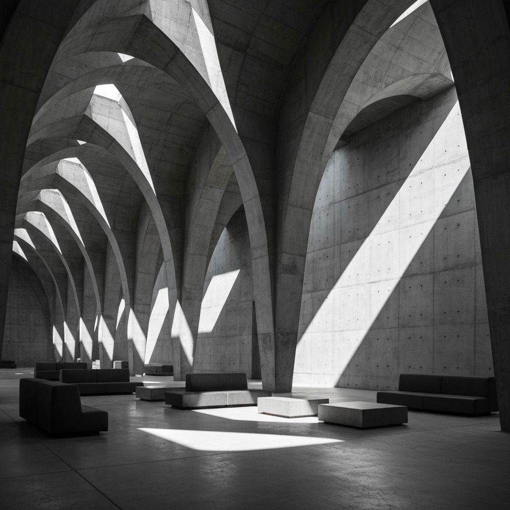 Brutalist architecture interior