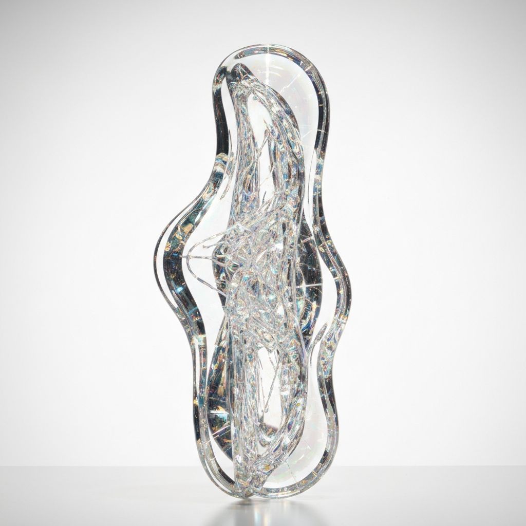 Abstract iridescent sculptural form